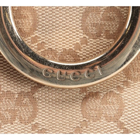 Gucci D-Ring Tote in GG Canvas with Gold Metallic Leather Trim - Picture 8 of 11